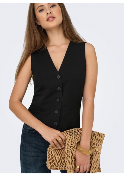 Siyah Kadın Yelek Onlırıs-Hattıe Waıstcoat Tlr Noos modelleri