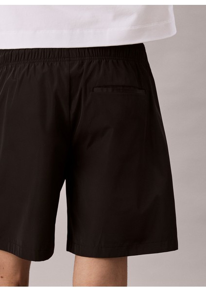 Classic Fit Siyah Erkek Şort LV04RC601GUB1 Nylon Logo Drawstrıng fırsatları