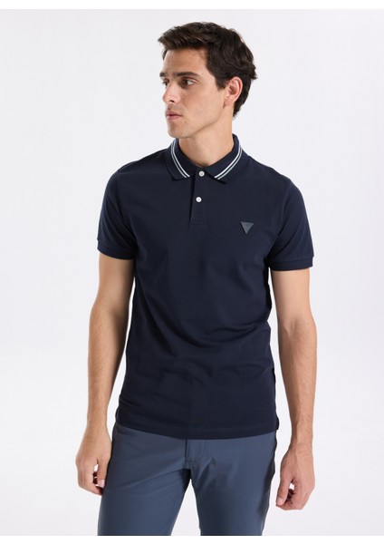Düz Lacivert Erkek Polo T-Shirt M5YP66J1314-G7V2 Nolan Erkek Slim F