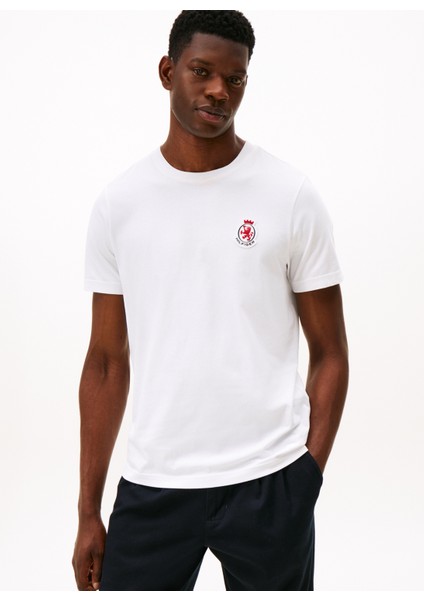 Bisiklet Yaka Beyaz Erkek T-Shirt MW0MW40024YBR_RWB Crest Tee fiyatları