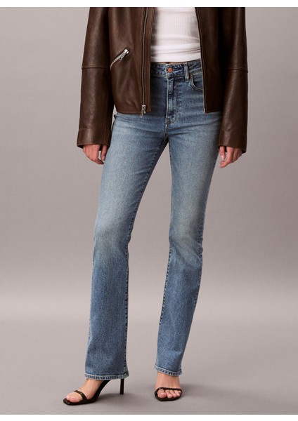 Yüksek Bel Düz Paça Skinny Fit Mavi Kadın Denim Pantolon LV047D733GYYC fiyatları