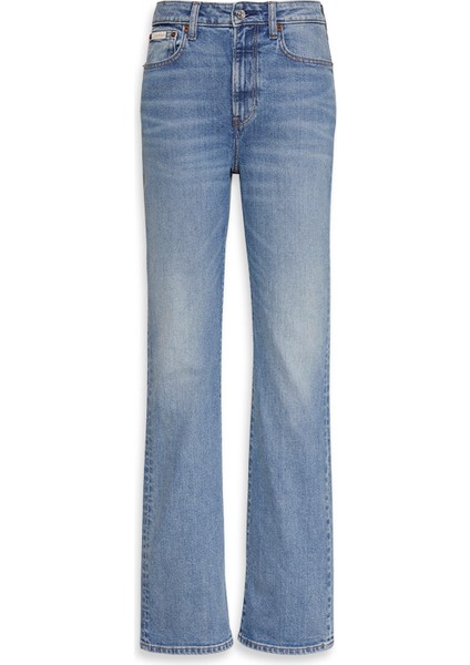 Yüksek Bel Düz Paça Skinny Fit Mavi Kadın Denim Pantolon LV047D733GYYC