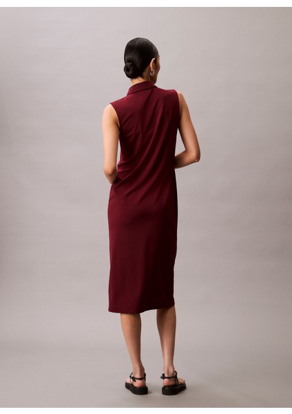 Gömlek Yaka Düz Kırmızı Kısa Kadın Elbise LV044C224GVLP fırsatları