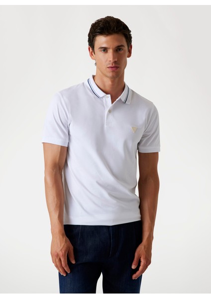 Düz Beyaz Erkek Polo T-Shirt M5YP66J1314-G011 Nolan Erkek Slim F fiyatları