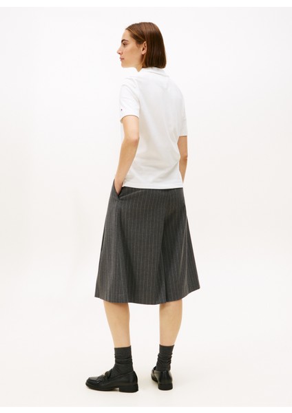 Işlemeli Beyaz Kadın Polo T-Shirt fırsatları