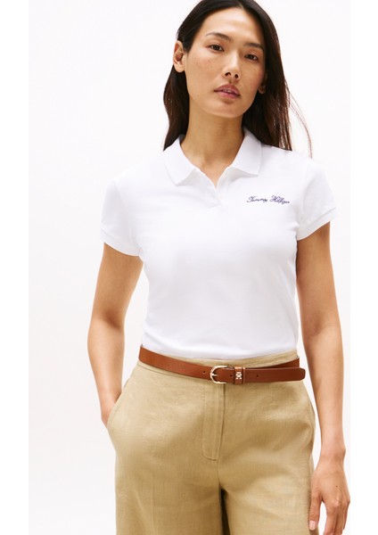 Baskılı Beyaz Kadın Polo T-Shirt fiyatları