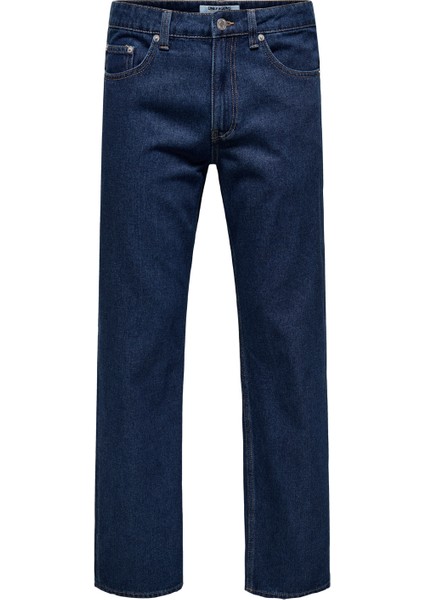 Orta Bel Rahat Koyu Mavi Erkek Denim Pantolon Onsedge Straıght 4618 Ey Box Pım J