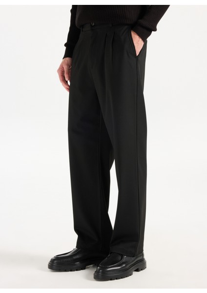 Orta Bel Düz Paça Comfort Fit Siyah Erkek Pantolon PBF5WM-PNT9530 modelleri