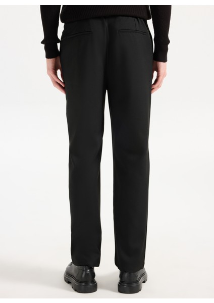 Orta Bel Düz Paça Comfort Fit Siyah Erkek Pantolon PBF5WM-PNT9530 indirimleri