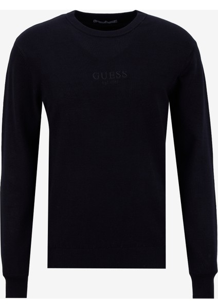 Bisiklet Yaka Standart Düz Siyah Erkek Kazak M5YR08Z3FC2-JBLK Hervey Erkek Triko