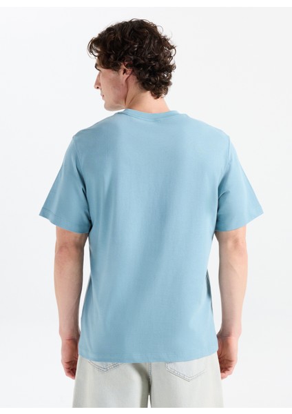 Bisiklet Yaka Baskılı Mavi Erkek T-Shirt LV04RD800GCJQ Ss 20S Sn Very Graphı indirimleri