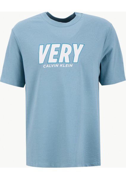 Bisiklet Yaka Baskılı Mavi Erkek T-Shirt LV04RD800GCJQ Ss 20S Sn Very Graphı