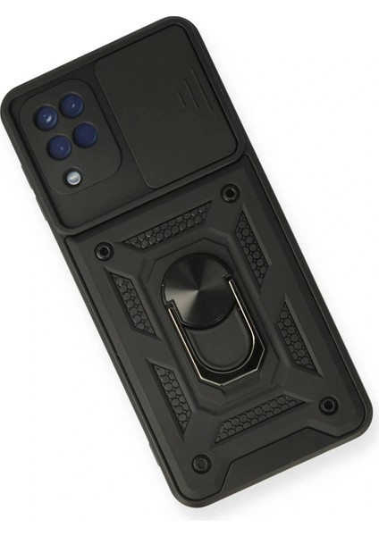 Samsung Galaxy A12 Kılıf Pars Lens Yüzüklü Silikon - Siyah modelleri