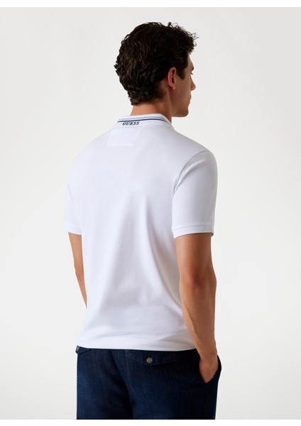Düz Beyaz Erkek Polo T-Shirt M5YP66J1314-G011 Nolan Erkek Slim F fırsatları