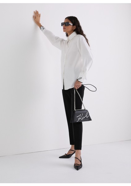 Standart Gömlek Yaka Düz Beyaz Kadın Gömlek A3W11023 fiyatları