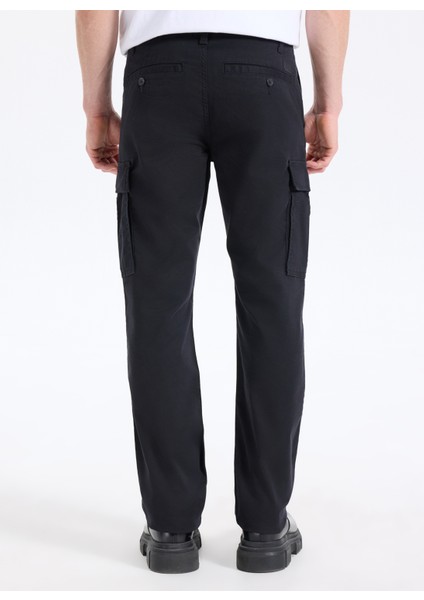 TB0A2PG90011-BROOKLINE Cargo Pant Siyah Normal Bel Straight Paça Regular Fit Düz Erkek Outdoor Pantolonu indirimleri