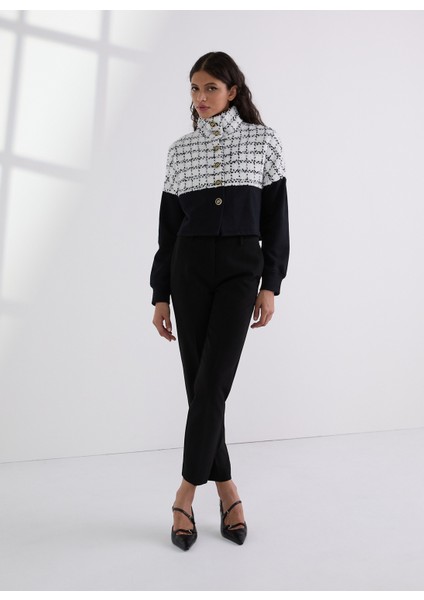 Standart Siyah - Beyaz Kadın Ceket A3W20005 fiyatları