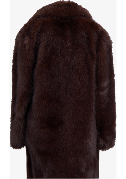Koyu Kahve Kadın Kaban Onldawn Lıfe Faux Fur Coat cc Otw