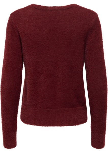 V Yaka Normal Düz Bordo Kazak Kadın Onlella Pıumo Ls V-Neck Knt fiyatları