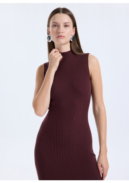 Dik Yaka Düz Kahve Standart Kadın Elbise Julia Kadın Ipek Kaşmir Karışımlı T fırsatları