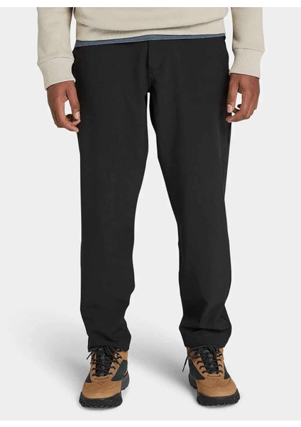 TB0A2QCS0011-QUICK-DRY Stretch Pant Siyah Normal Bel Lastikli Paça Regular Fit Düz Erkek Outdoor Pantolonu