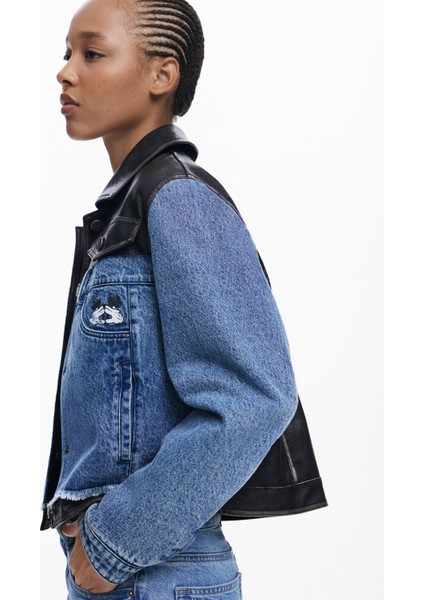 Mavi - Siyah Kadın Denim Ceket 25WWED16 modelleri