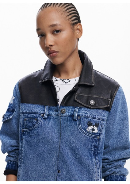 Mavi - Siyah Kadın Denim Ceket 25WWED16 fırsatları