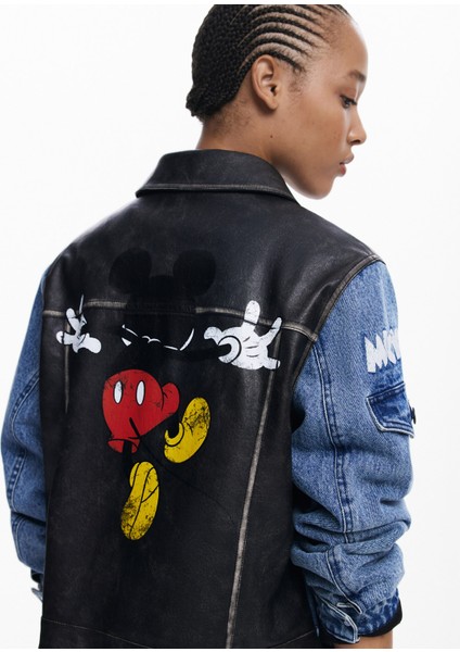 Mavi - Siyah Kadın Denim Ceket 25WWED16