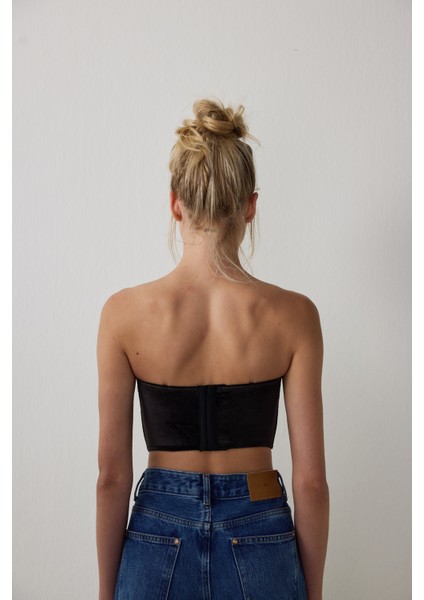 Siyah Deep V Velvet Büstiyer indirimleri