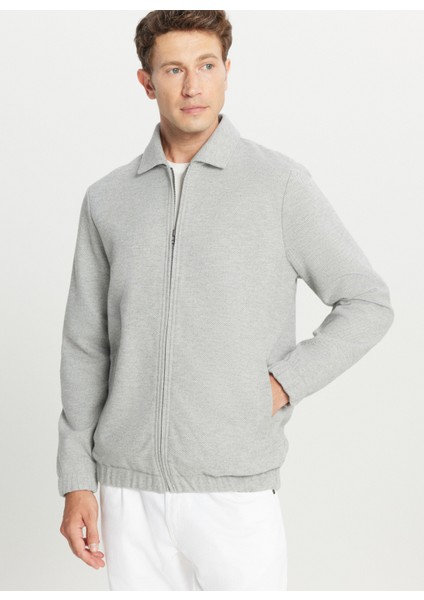 Gömlek Yaka Gri Erkek Sweatshırt ACE052261026_GRI modelleri