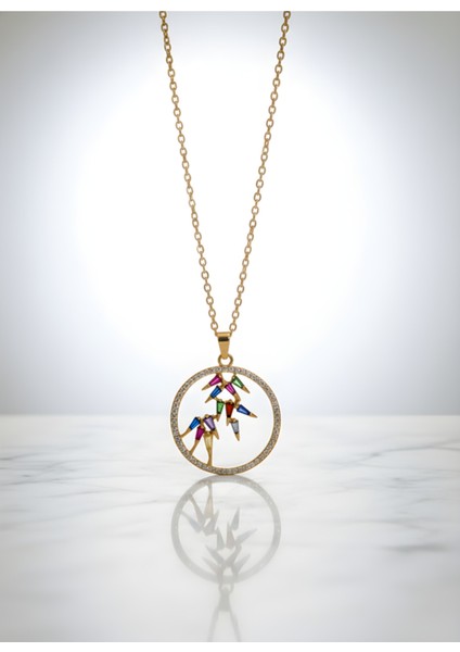 Renkli Kuş Şeklinde Çelik Kolye