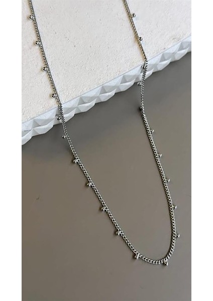 Boncuklu Zincir Kolye - Gümüş fiyatları