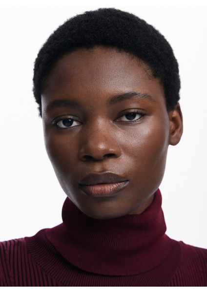 Balıkçı Yaka Düz Bordo Uzun Kadın Elbise 25WWVF09 modelleri