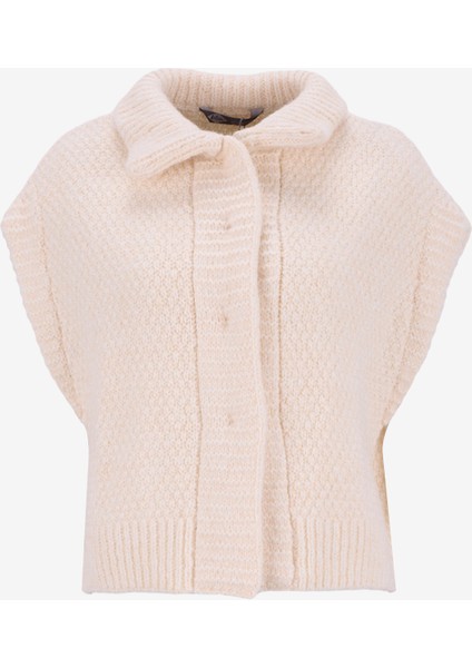 Dik Yaka Regular Fit Düz Ekru Kazak Kadın 261 Lcf 241020 Celına Ekru