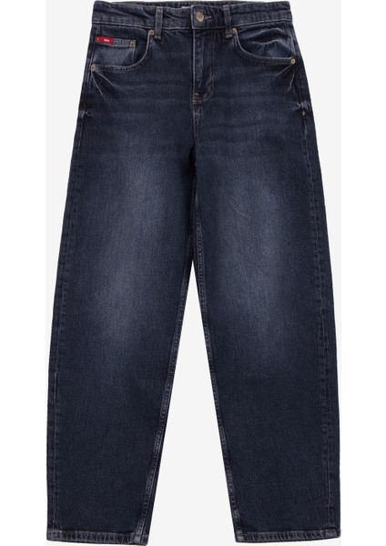 Yüksek Bel Ankle Paça Bol Kesim Antrasit Kadın Denim Pantolon 261 Lcf 121014 Megan Francesca Mbk