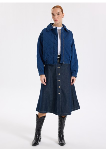 Regular Fit Koyu Mavi Kadın Ceket 261 Lcf 131004 Vertı 3 Denım modelleri