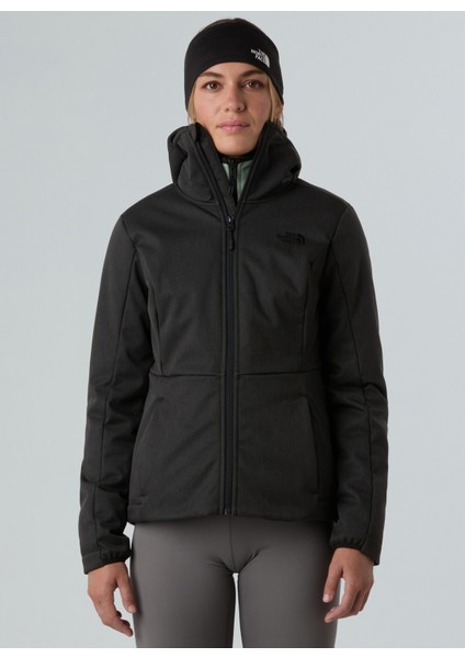 NF0A8DZJKS71-W Quest Shell Jacket Siyah Kapüşon Yaka Standart Fit Kadın Yağmurluk