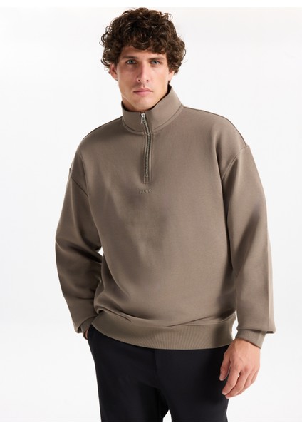 Dik Yaka Gri Erkek Sweatshırt 50525881_DURTY244