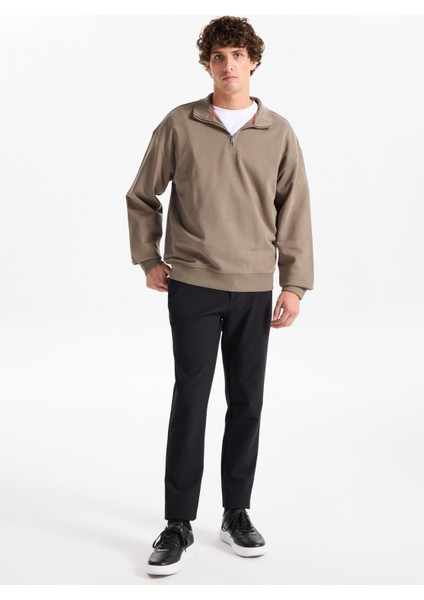 Dik Yaka Gri Erkek Sweatshırt 50525881_DURTY244 fiyatları