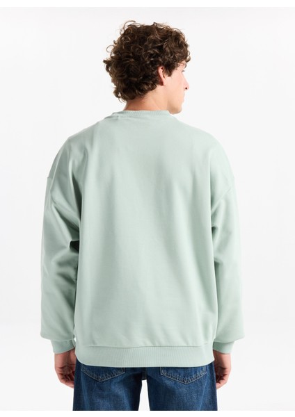 Bisiklet Yaka Yeşil Erkek Sweatshırt 50538778_DINEX indirimleri