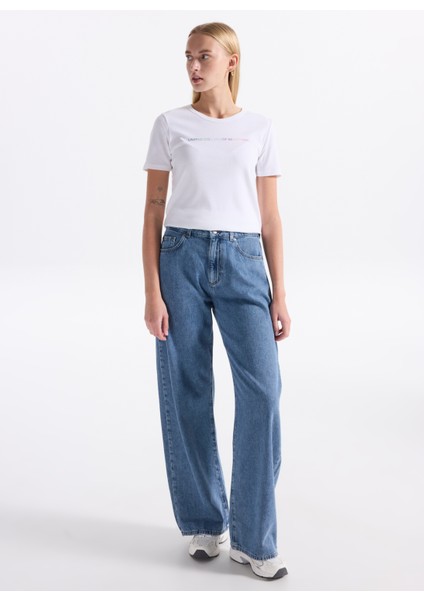 Bisiklet Yaka Çok Renkli Kadın T-Shirt 3GA2E16A2 modelleri