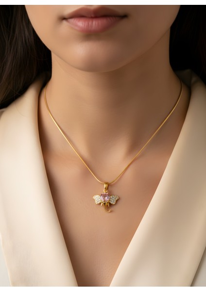 Fil Figürlü Çelik Kolye