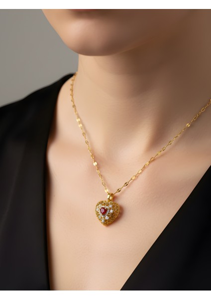 Kalp Şeklinde Çelik Kolye