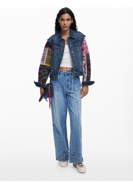 Koyu Mavi Kadın Denim Ceket 25WWED14