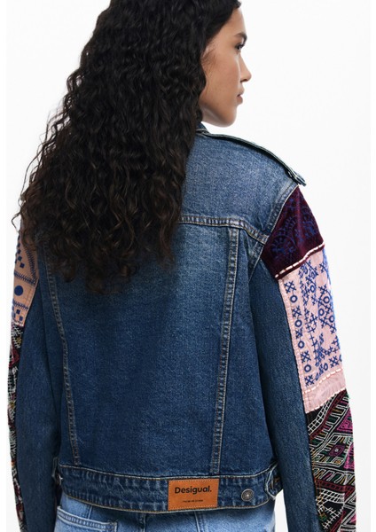 Koyu Mavi Kadın Denim Ceket 25WWED14 fırsatları