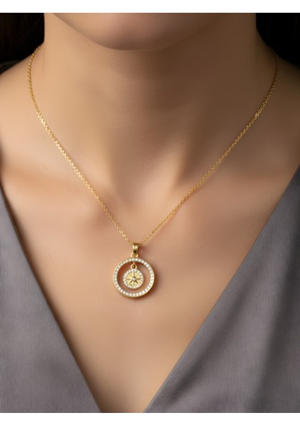 Iç Içe Daire Çelik Kolye