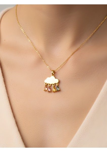 Bulut Şeklinde Çelik Kolye