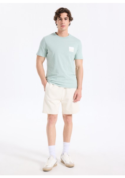 Bisiklet Yaka Düz Yeşil Erkek T-Shirt 50544458_DAPUSI fiyatları