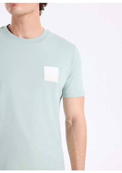 Bisiklet Yaka Düz Yeşil Erkek T-Shirt 50544458_DAPUSI fırsatları