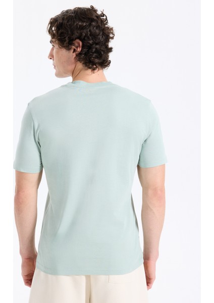 Bisiklet Yaka Düz Yeşil Erkek T-Shirt 50544458_DAPUSI indirimleri